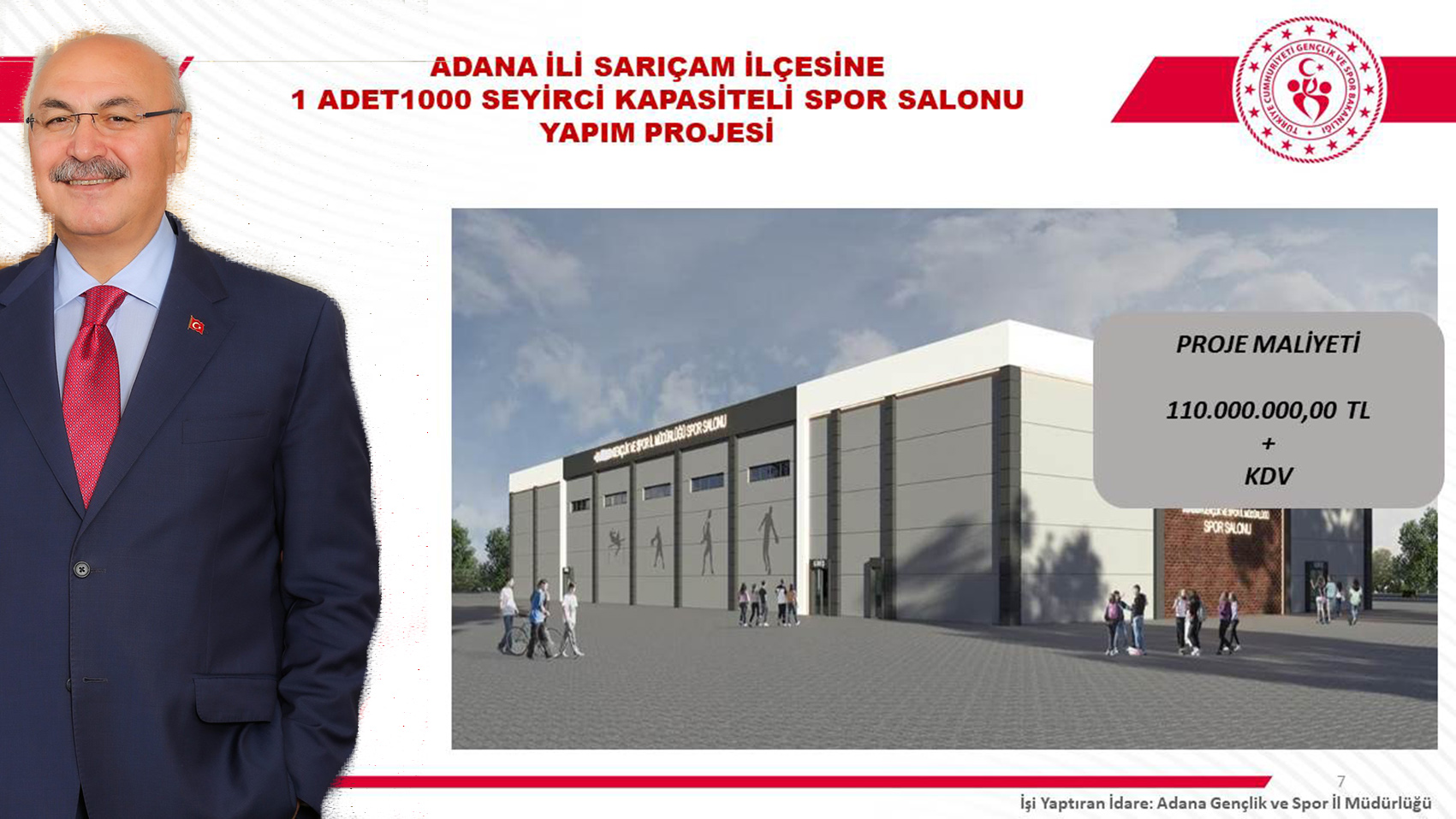 ADANA’YA 830 MİLYON LİRALIK DEV SPOR YATIRIMI