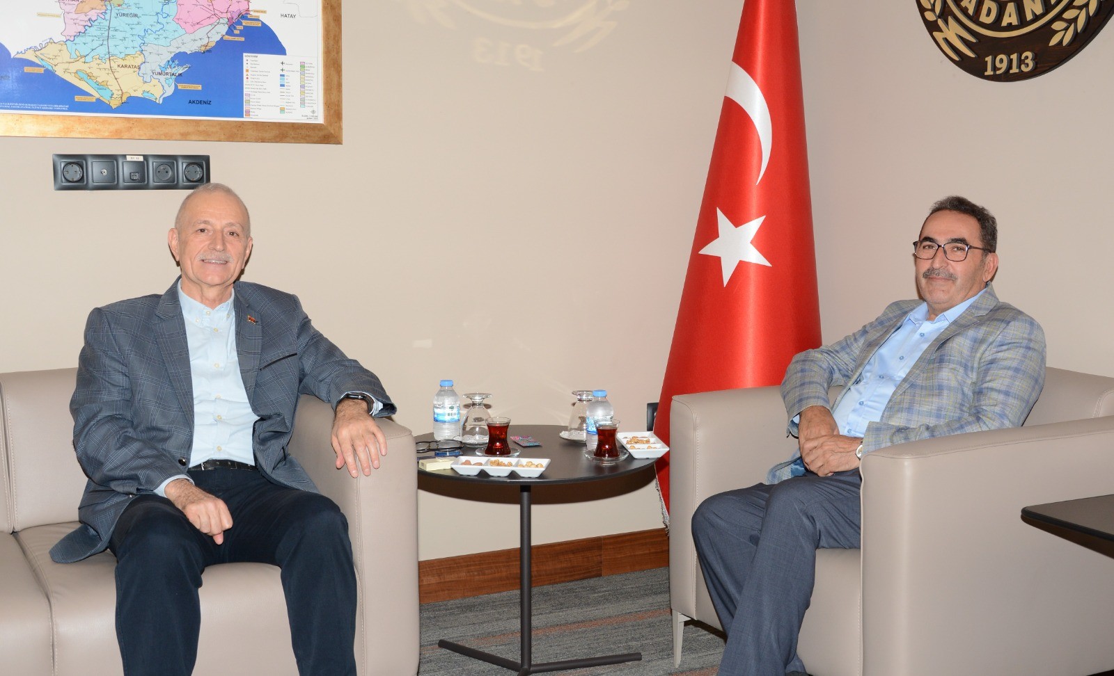 AK PARTİ ADANA MİLLETVEKİLİ DOĞRU ATB BAŞKANI ŞAHİN BİLGİÇ’İ ZİYARET ETTİ