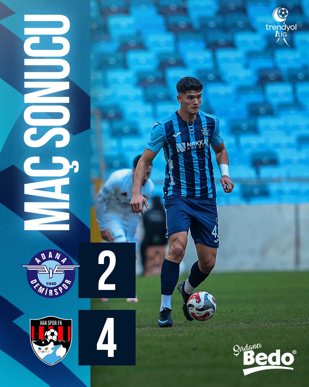ADANA DEMİRSPOR, MAĞLUBİYET SERİSİNİ BİR TÜRLÜ DURDURAMIYOR